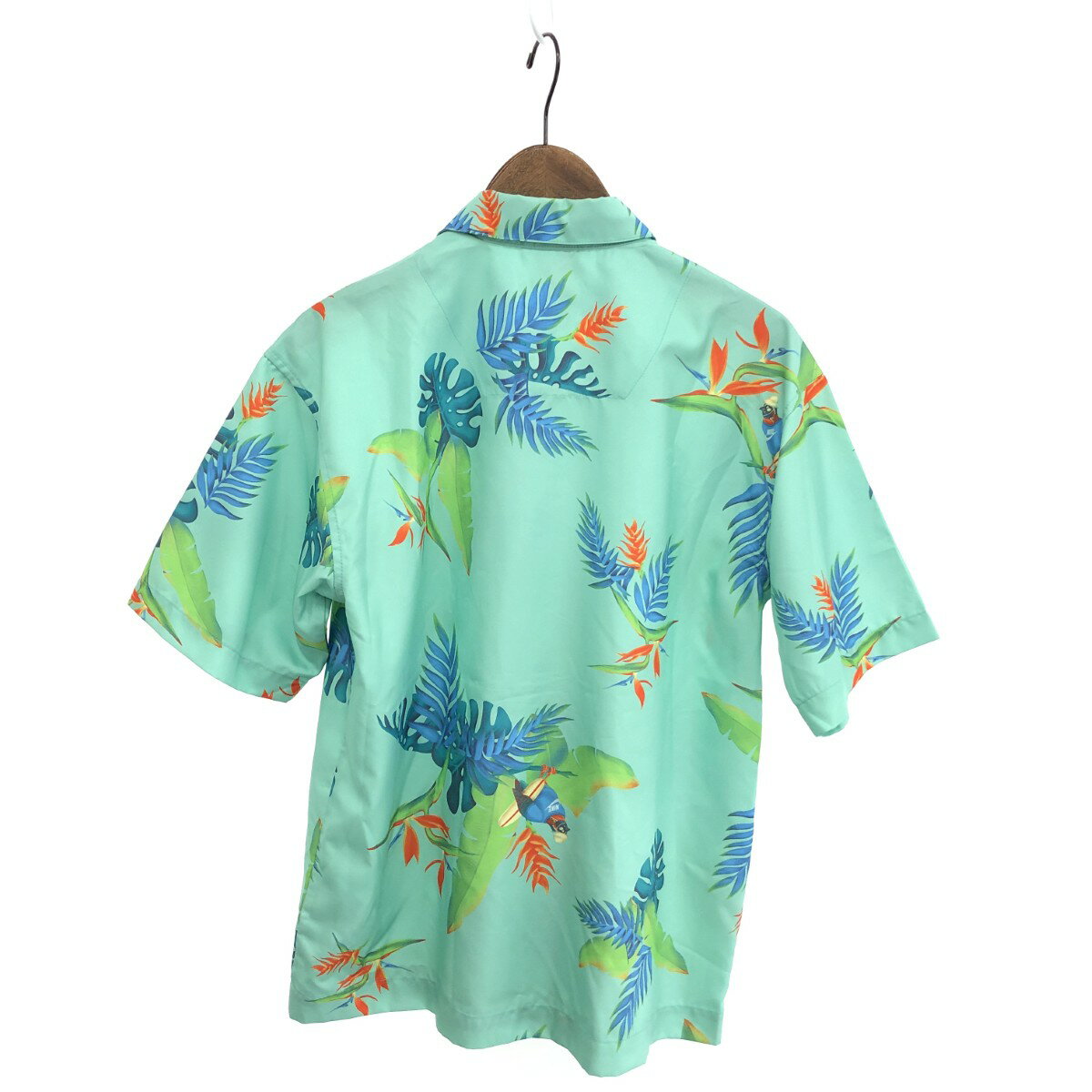 NIKE ナイキ 半袖シャツ サイズ:S 総柄/開襟/ドライフィット グリーン メンズ【中古】