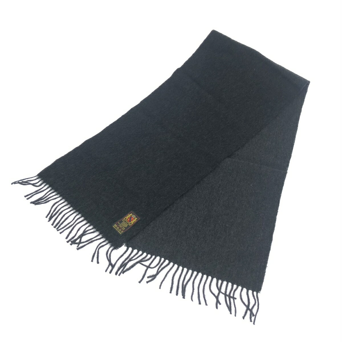 マフラー カシミヤマフラー フリンジマフラー 良好 カシミヤ/西ドイツ製/チャコールグレー グレー ユニセックス【中古】(4)