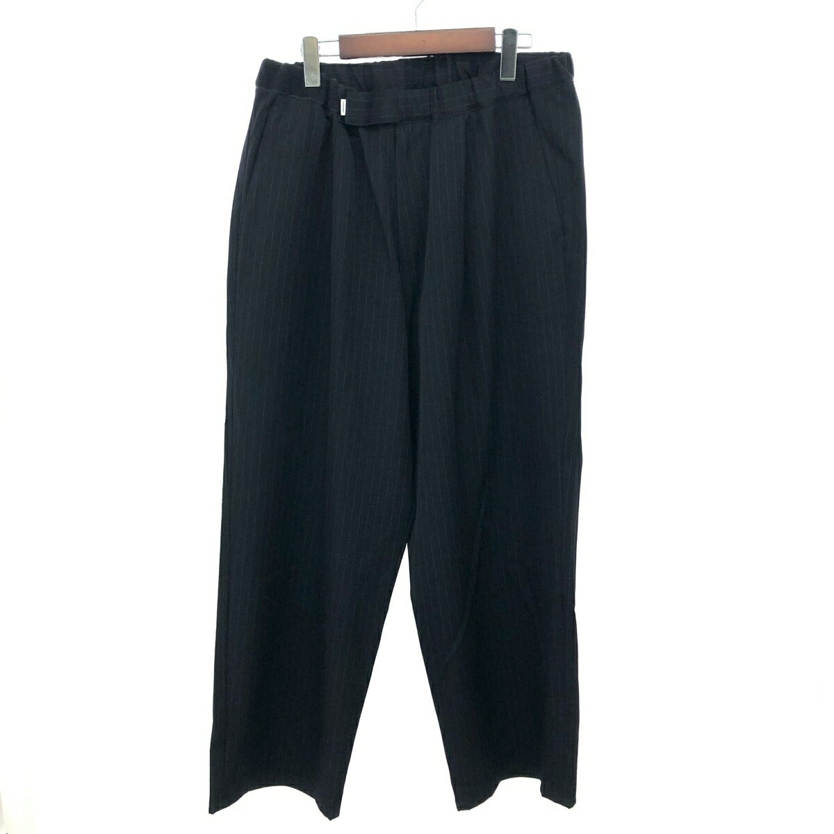 Graphpaper グラフペーパー ウールストライプコックパンツ 良好 サイズ:F GM194-40503B ブラック メンズ【中古】