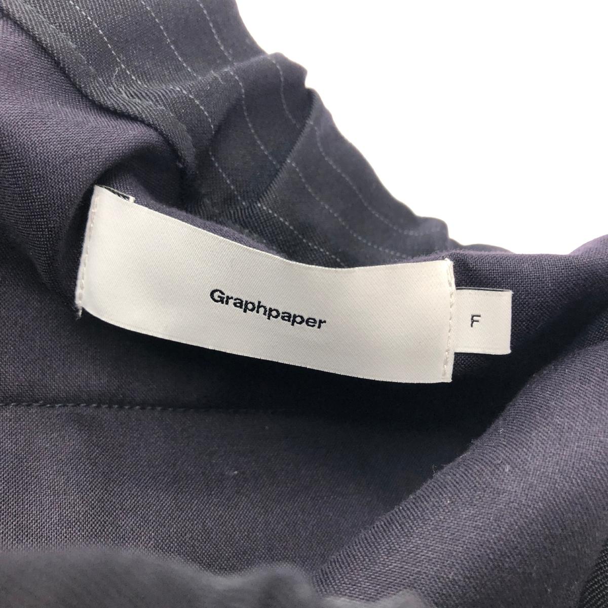 Graphpaper グラフペーパー ウールストライプコックパンツ 良好 サイズ:F GM194-40503B ブラック メンズ【中古】