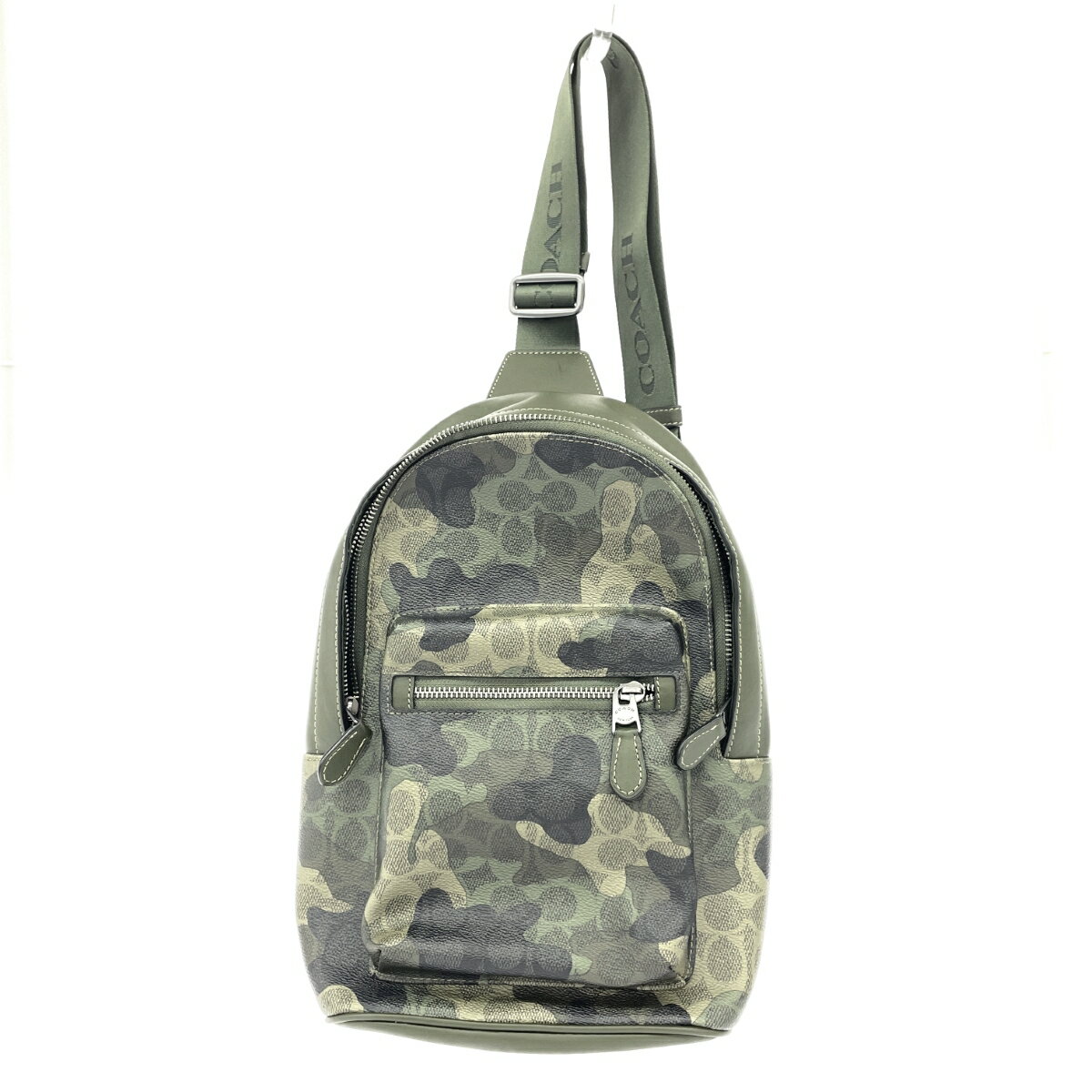 COACH コーチ ボディバッグ 美品 シグネチャー/カモプリント/PVC/ダークシャムロックマルチ CW312 カーキ 【中古】