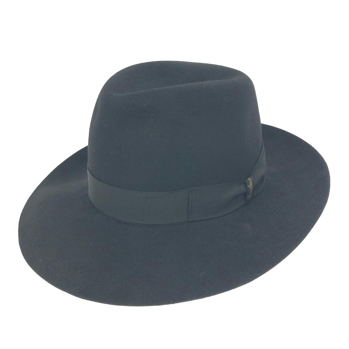 Borsalino ボルサリーノ ハット/アレッサンドリア 良好 ラビット ブラック ユニセックス【中古】