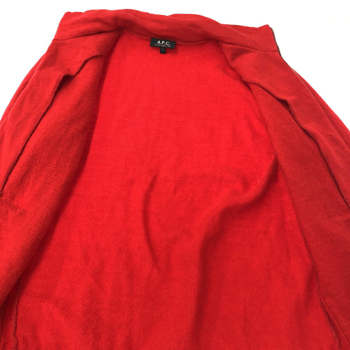 A.P.C. アーペーセー ジップアップジャケット サイズ:1 フランス製 レッド メンズ【中古】