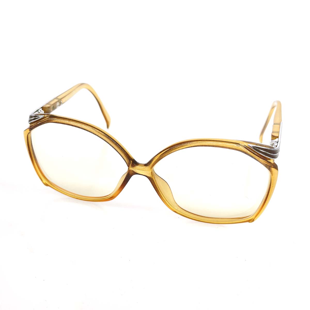 Christian Dior クリスチャンディオール メガネフレーム CDロゴ/ビッグフレーム/プラスチック 2104 クリアベージュ レディース【中古】