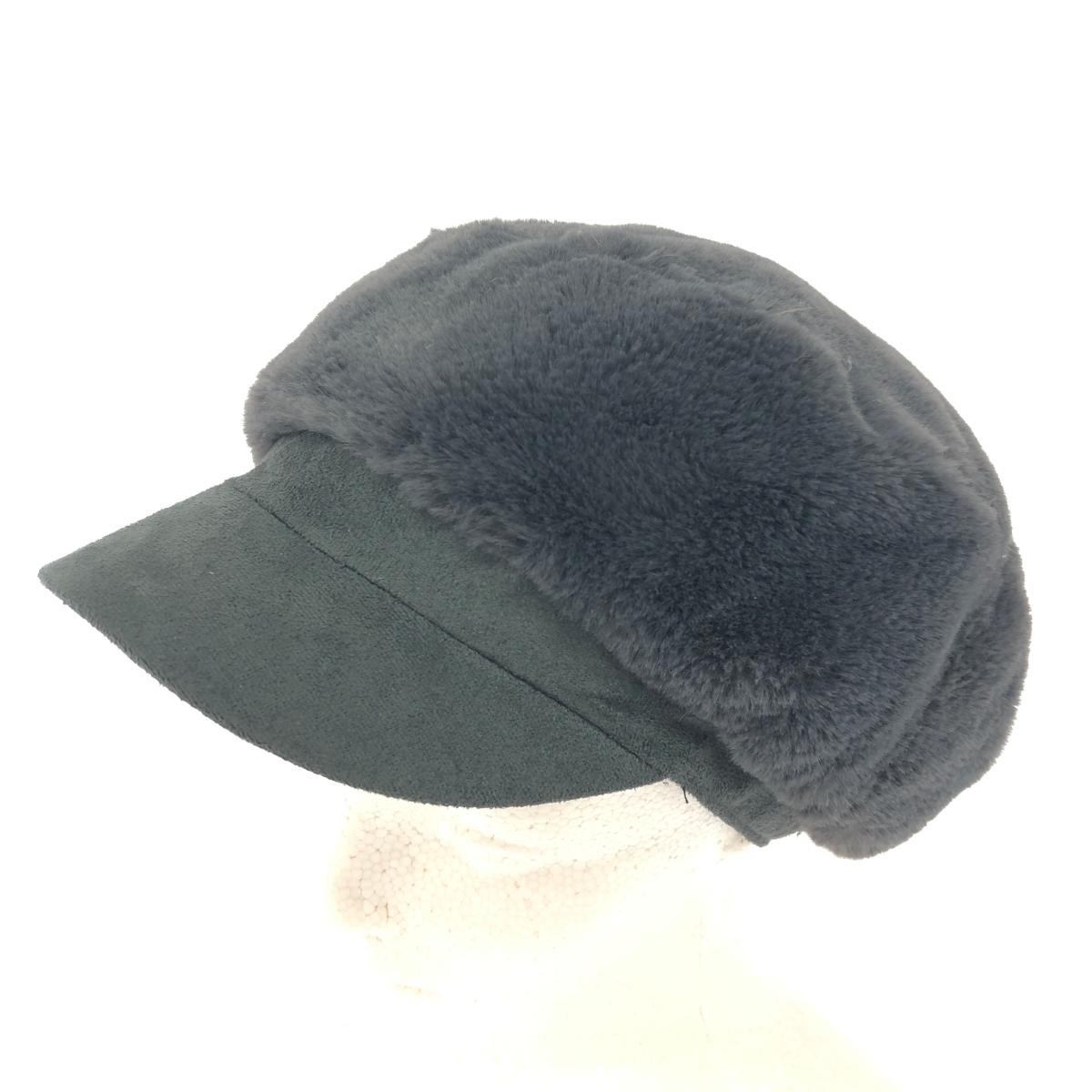 SEEBERGER シーバーガー キャスケット フェイクファー/ロゴタグプレート グレー レディース【中古】(4)