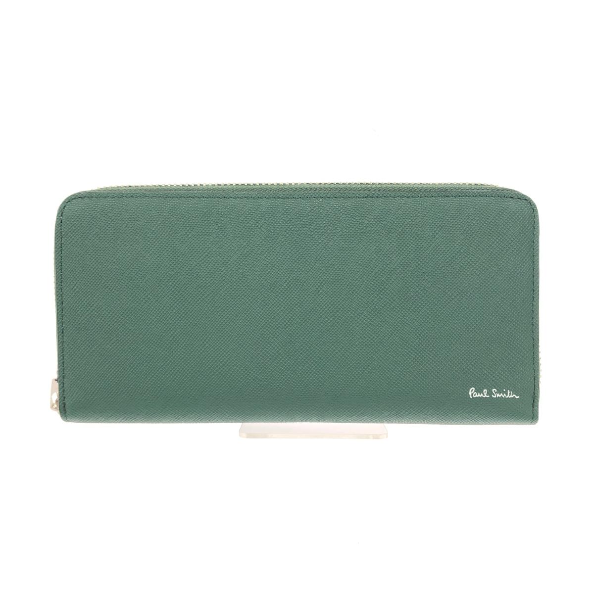 Paul Smith ポールスミス ラウンドファスナー長財布 新品同様 グリーン ユニセックス【中古】
