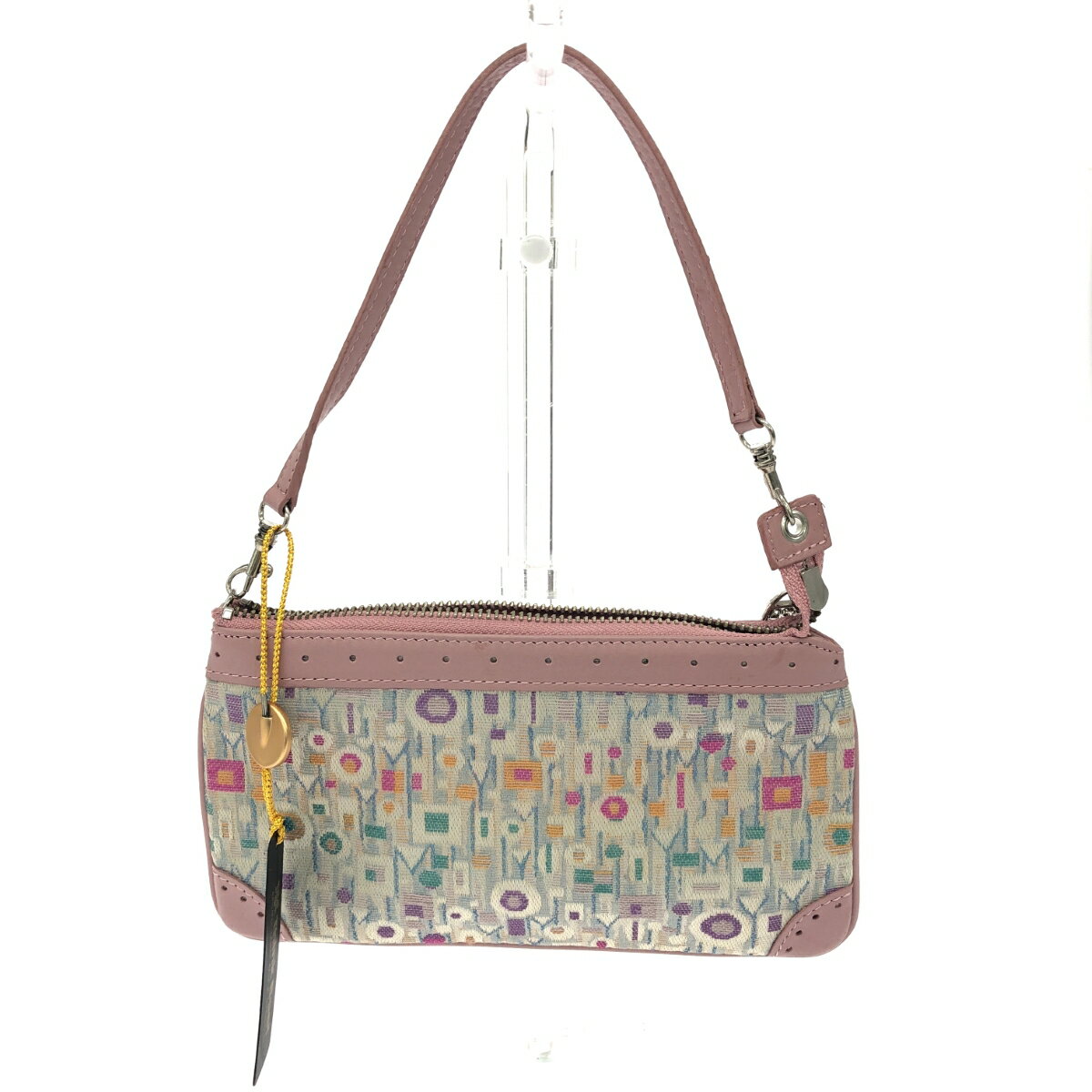 Think Bee シンクビー アクセサリーポーチ 未使用品 総柄/ゴブラン織 ピンク レディース【中古】