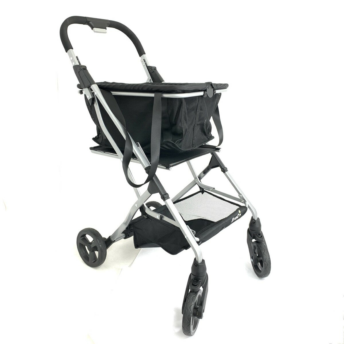 EcoCa エコカ ショッピングカート 折りたたみ式 シルバーカー 買い物カート ブラック ユニセックス【中古】