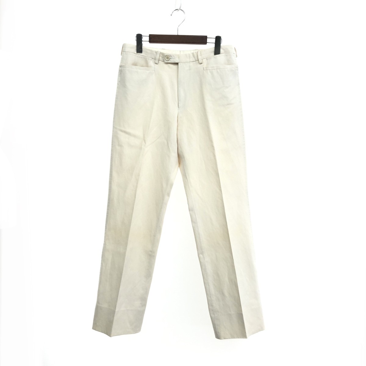 GUCCI グッチ ワイドトラウザーズ サイズ:46 コットンリネン/アーカイブ ホワイト メンズ【中古】