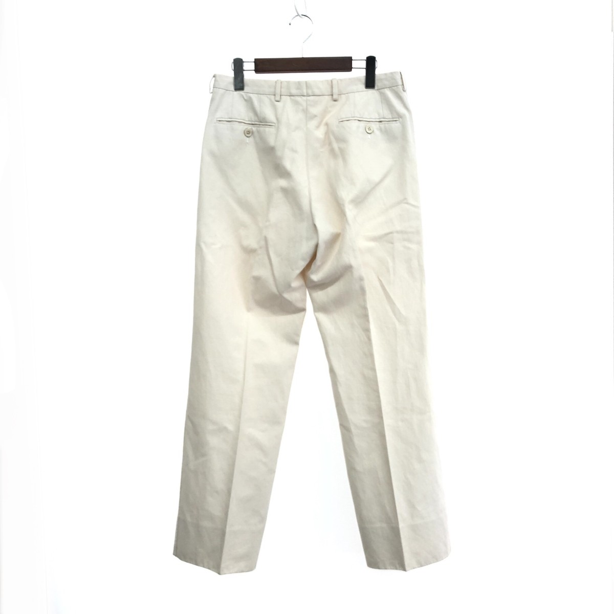 GUCCI グッチ ワイドトラウザーズ サイズ:46 コットンリネン/アーカイブ ホワイト メンズ【中古】