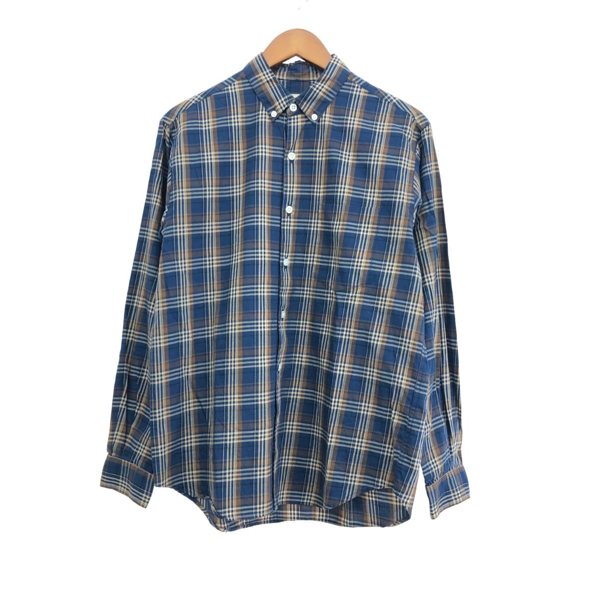 STEVEN ALAN スティーブンアラン 長袖チェックシャツ サイズ:S ネイビー メンズ【中古】