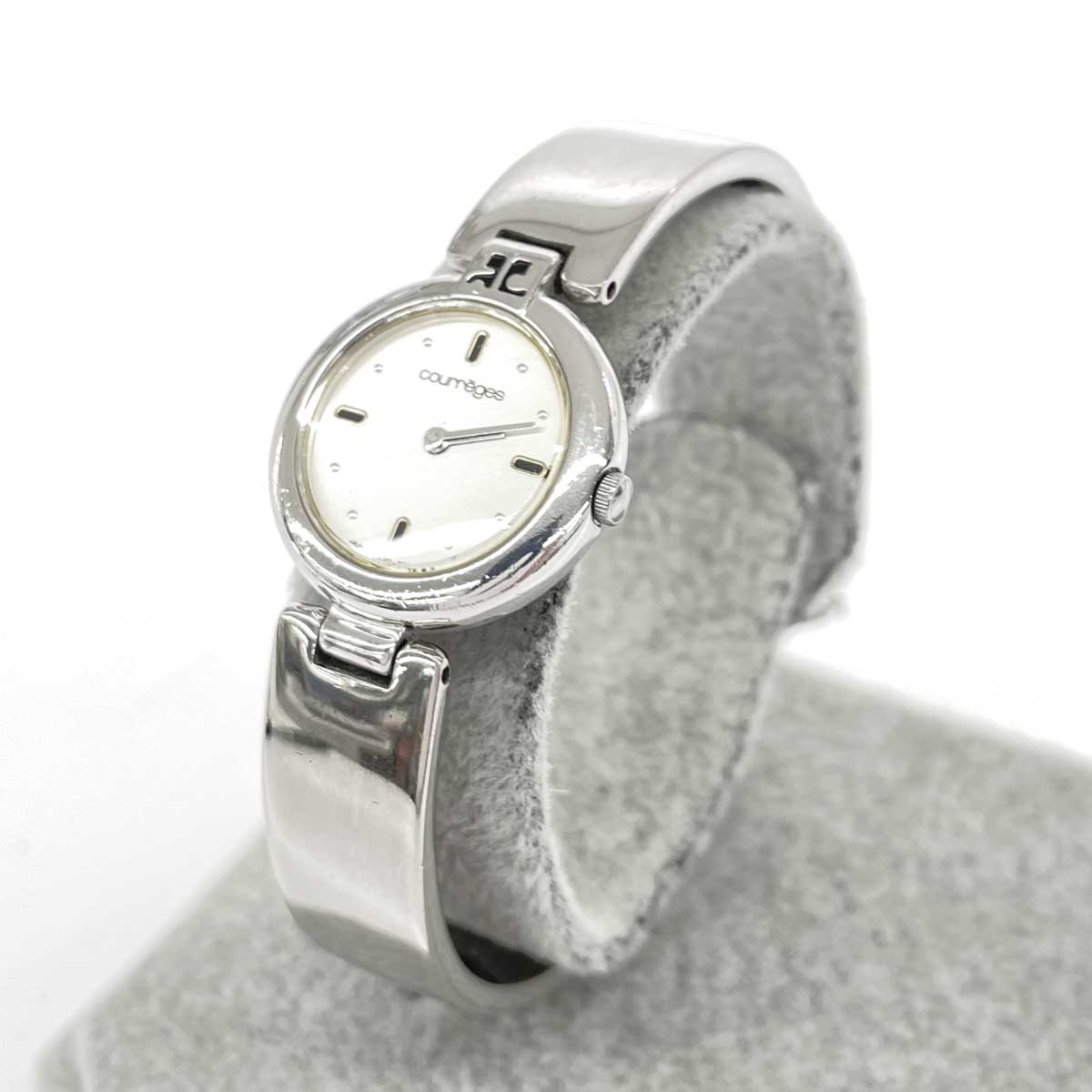 Courreges クレージュ バングルウォッチ 腕時計 クォーツ/SS/ 4N20-0430 シルバーカラー レディース【中古】