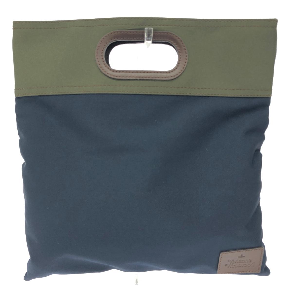 Vivienne Westwood ヴィヴィアンウエストウッド 2WAYクラッチバッグ 良好 ナイロン×レザー カーキ メンズ【中古】