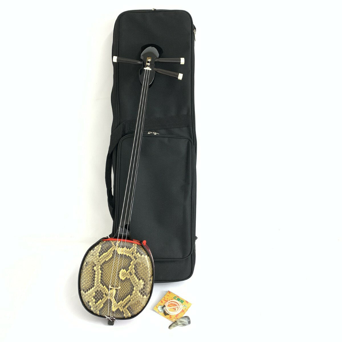 沖縄 三線 沖縄三線 美品 工四合 蛇皮 初心者 入門者 和楽器 ユニセックス【中古】