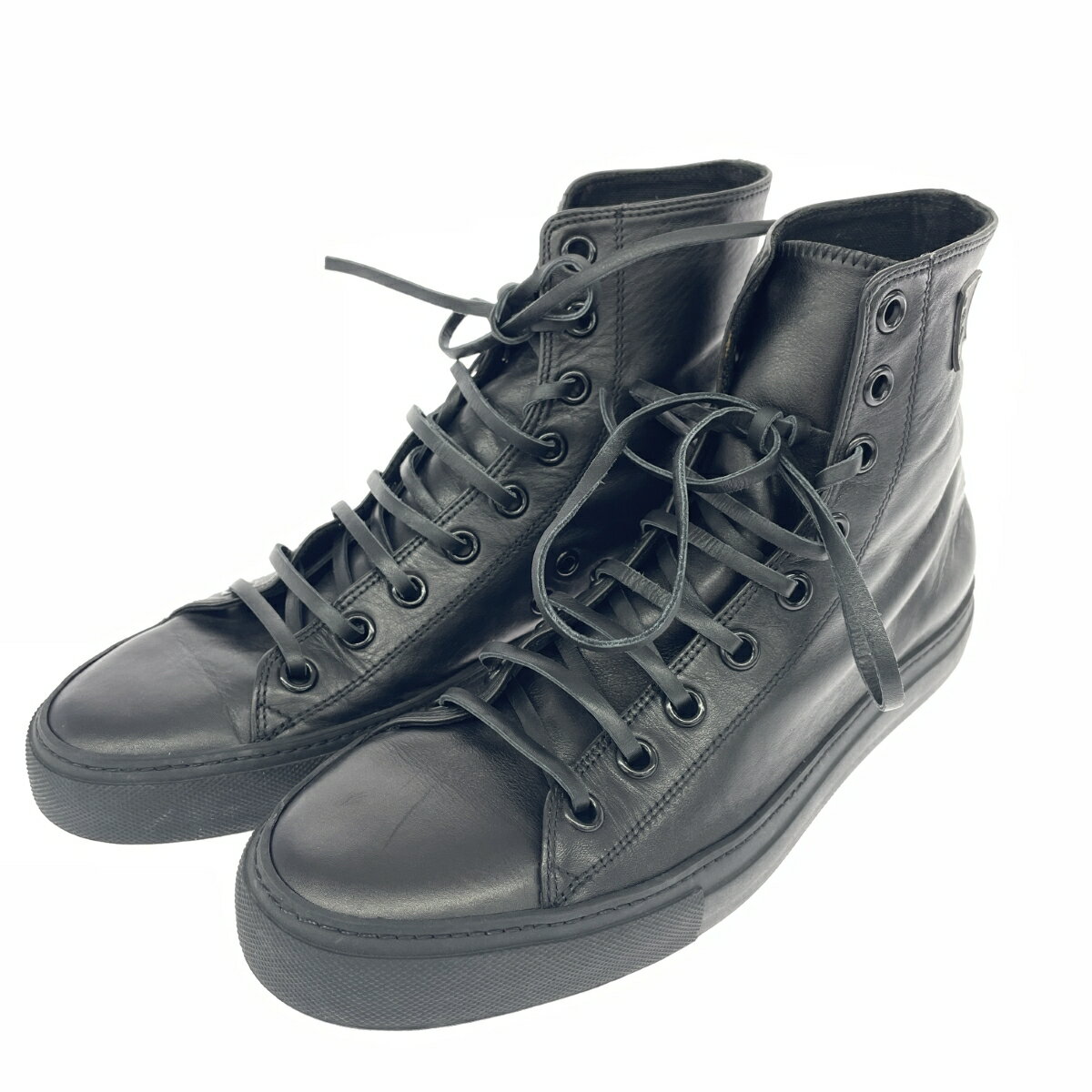 GUCCI グッチ ハイカットスニーカー 表記サイズ:42 レザー ブラック メンズ【中古】