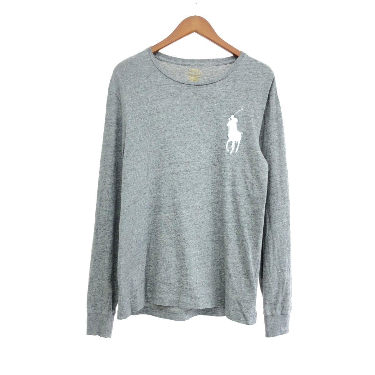 POLO RALPH LAUREN ポロラルフローレン 長袖カットソー サイズ:M ビッグポニー グレー メンズ【中古】