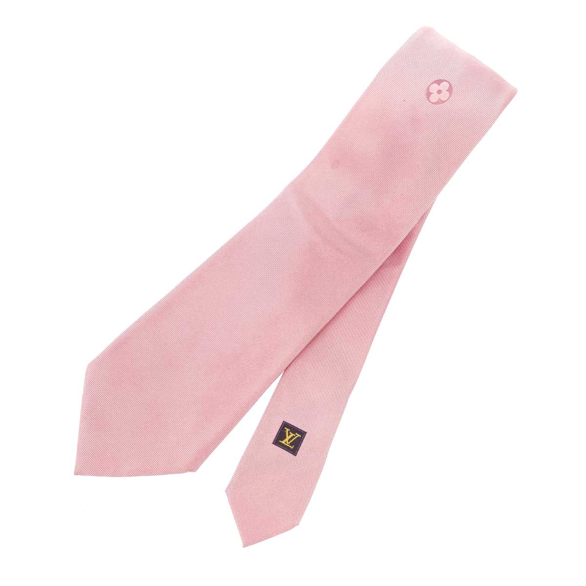 LOUIS VUITTON ルイヴィトン ネクタイ/クラヴァット モノグラム/シルク/ シルク100％ ピンク メンズ【中古】