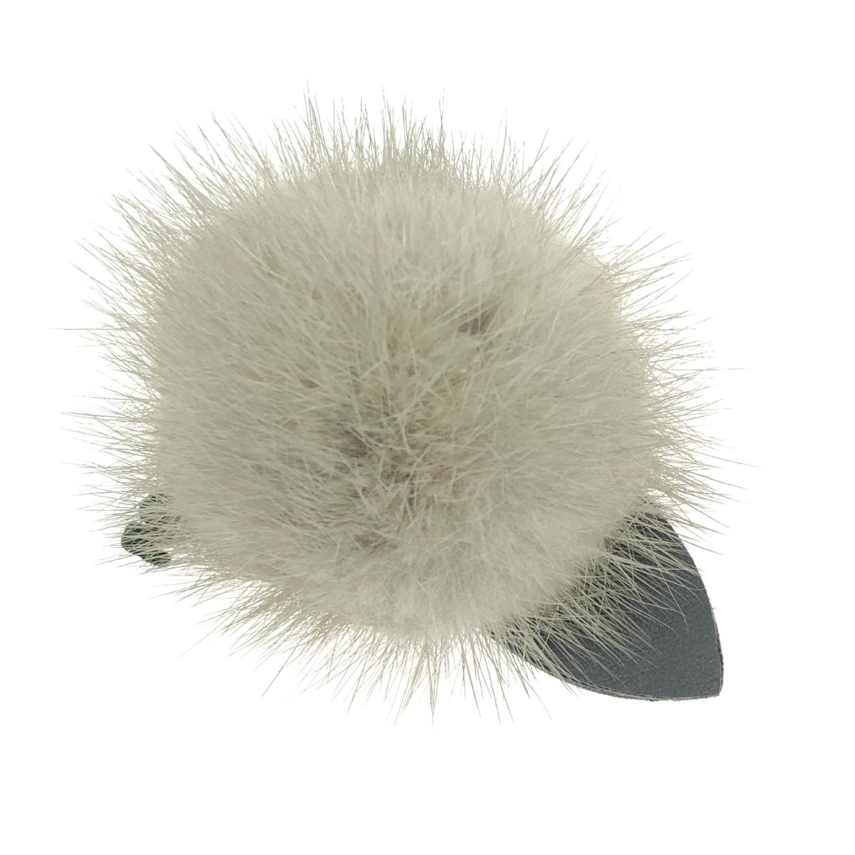 ノーブランド ミンクファー/ブローチ 良好 フラワー/グレー ブラック/グレー レディース【中古】