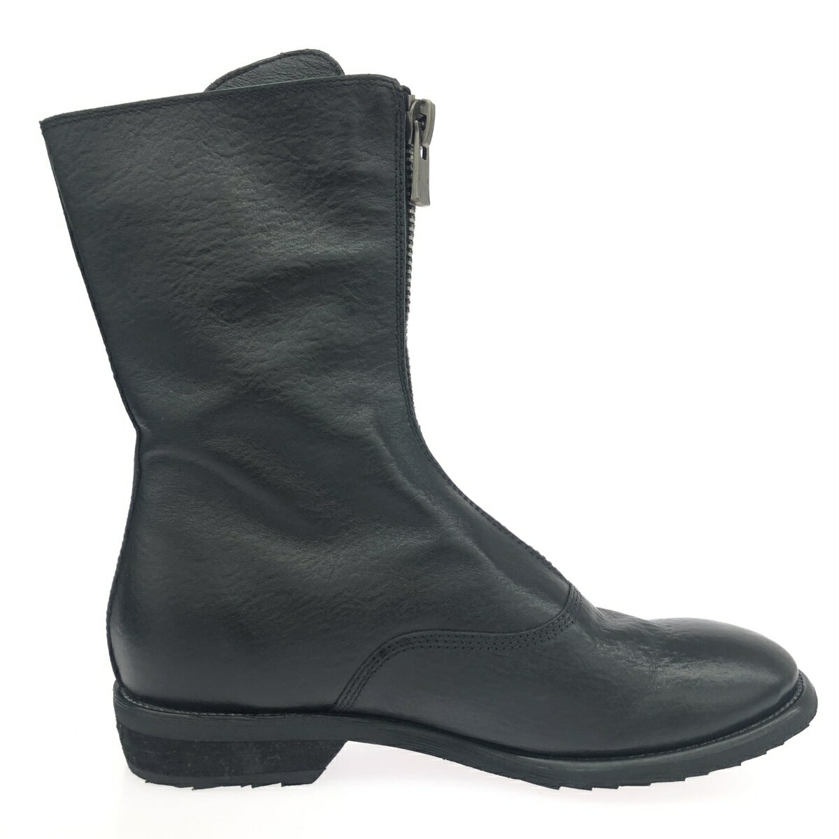 GUIDI グイディ ロングフロントジップブーツ/PL2 良好 表記サイズ:37 レザー ブラック レディース【中古】