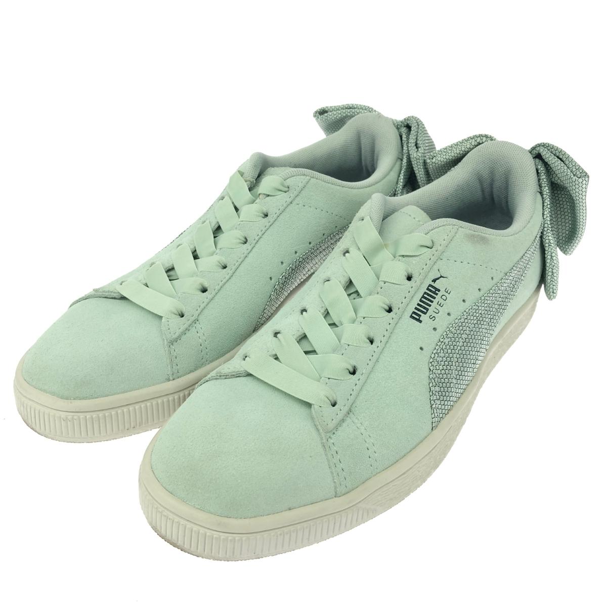 PUMA プーマ スニーカー 表記サイズ:23 リボン/スエード グリーン レディース【中古】