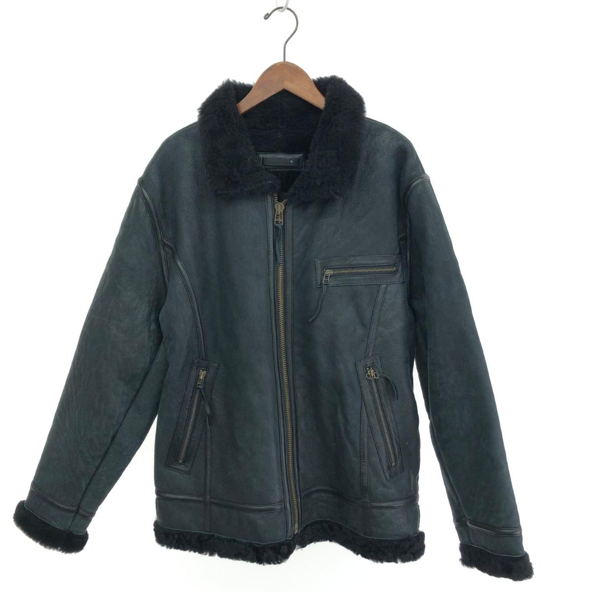 Rakuten - Liugoo leathers リューグーレザー ムートンジャケット サイズ:3L ブラック メンズ【中古】