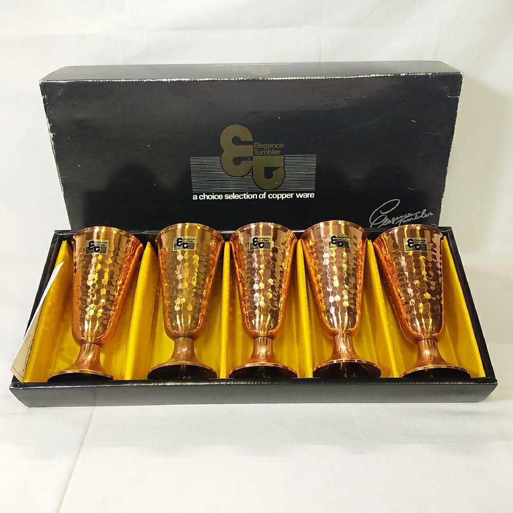 乐天商城 - 【長期保管品】純銅 COPPER　エレガンスシリーズ　タンブラー 5客　ビアカップ　送料無料