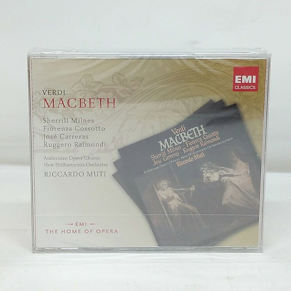 ☆商品詳細☆ ジュゼッペ・ヴェルディが作曲したオペラ「マクベス」全4幕が含まれるCDアルバムです。 リッカルド・ムーティ(指揮)やニュー・フィルハーモニア管弦楽団などによる演奏になります。 16Pブックレットのブックレットつきです。 商品名　　：Verdi：Macbeth 　　　　　　ヴェルディ：マクベス (CD2枚組) メーカー　：Warner Classics (EMI Classic) 型番　　　：5099931927024 製品コード：5099931927024 発売年　　：2012年10月01日 付属品　　：16Pブックレット 商品サイズ：横幅約14cm 高さ約12.3cm 厚さ約2.5cm 商品重量　：約170g 商品状態 簡易清掃済です。 未開封で長期保管品です。 ラッピングやCDケースに傷があります。 ※出品時に確認はしていますが、小傷等見落としがある 　場合がございます。 その際はご容赦ください。 ・当店の取り扱う商品は、全て二次流通品を商品として出品しております。 キズ、汚れなどのある商品であることをご理解、ご納得のうえでのご購入を検討願います。 ・商品の専門的な動作、接続や設置方法などのご質問、お問い合わせには、お答えいたしかねます。 ・当店の出品商品（セット品、まとめて出品している商品を含む）は、一点ずつの質問対応、部品、パーツ、 一部商品のみの取引対応は、応じいたしかねます。 ・当店の取り扱う商品におきましては、全品お客様自身でのメンテナンスを前提にご購入を検討願います。 当店ではお客様都合による返金・交換は受け付けておりませんので、ご了承の上ご購入お願いします。 その他の場合は、ページ右下の「返品について」をご覧ください。 こちらの商品は日本郵便配送になります。配達時間が指定できませんので、ご了承下さい。 【収録情報】 CD1 1-1 オペラ「マクベス」第1幕 第1場 　「前奏曲」 1-2 オペラ「マクベス」第1幕 第1場 　　「何をしてたの？さあ言いなさい！」 1-3 オペラ「マクベス」第1幕 第1場 　　「これほど荒れて、同時に美しい日を、私はこれまで 　　　見たことがない！」 1-4 オペラ「マクベス」第1幕 第1場 　　「マクベス万歳！ お前の主君は…」 1-5 オペラ「マクベス」第1幕 第1場 　　「二つの予言が、いまや成就した…」 1-6 オペラ「マクベス」第1幕 第1場 　　「消え失せたな！」 1-7 オペラ「マクベス」第1幕 第2場 　「勝利の日に、私は彼女たちに出会った…」 1-8 オペラ「マクベス」第1幕 第2場 　　「さあ急いでいらっしゃい！」 1-9 オペラ「マクベス」第1幕 第2場 　　「日が暮れる頃、国王陛下がこちらへお見えに 　　　なります！」 1-10 オペラ「マクベス」第1幕 第2場 　　「さあ、すべての悪霊たちよ、立ち上がるのだ！」 1-11 オペラ「マクベス」第1幕 第2場 　　「おお、我が妻よ！」 1-12 オペラ「マクベス」第1幕 第2場 　　「妻に伝えてくれ…目の前に短剣が現れた！」 1-13 オペラ「マクベス」第1幕 第2場 　　「すべてが眠りに静まり返っている」 1-14 オペラ「マクベス」第1幕 第2場 　　「おお、恐ろしい我が妻よ！」 1-15 オペラ「マクベス」第1幕 第2場 　　「その時、この声が胸に突き刺さるのが聞こえた」 1-16 オペラ「マクベス」第1幕 第2場 　　「その短剣をあそこへ戻しなさい…」 1-17 オペラ「マクベス」第1幕 第2場 　　「陛下から、朝早くにお起こしするようにと仰せつ 　　　かったのだ」 1-18 オペラ「マクベス」第1幕 第2場 　　「開け地獄よ、その口を開いて、すべてを呑み 　　　尽くせ！」 1-19 オペラ「マクベス」第2幕 第1場 　　「なぜ私を避けるのです…」 1-20 オペラ「マクベス」第1幕 第2場 　　「光は薄れ」 1-21 オペラ「マクベス」第2幕 第2場 　　「誰の命令で、俺たちに加わることになったんだ？」 1-22 オペラ「マクベス」第2幕 第2場 　　「足元に気をつけるのだ、我が息子よ！」 1-23 オペラ「マクベス」第2幕 第2場 　　「空はにわかにかき曇り」 1-24 オペラ「マクベス」第2幕 第3場 　　「国王陛下、万歳！」 1-25 オペラ「マクベス」第2幕 第3場 　　「酒杯を満たせ」 1-26 オペラ「マクベス」第2幕 第3場 　　「お前の顔に、血がついているぞ」 1-27 オペラ「マクベス」第2幕 第3場 　　「夫よ、王よ、何を怯えているのです」 1-28 オペラ「マクベス」第2幕 第3場 　　「酒杯を満たせ」 CD2 2-1 オペラ「マクベス」第2幕・第3場 　「あの亡霊は、私に血を求めているのだ」 2-2 オペラ「マクベス」第3場 　「斑の猫が3度鳴いた」 2-3 オペラ「マクベス」第3幕 　「バレエ」 2-4 オペラ「マクベス」第3幕 　「私が呼ぶまで、静かに待っていろ」 2-5 オペラ「マクベス」第3幕 　「消え失せろ、王位の幻影よ！」 2-6 オペラ「マクベス」第3幕 　「純白の羽をもつオンディーヌとシルフたちよ」 2-7 オペラ「マクベス」第3幕 　「私はどこにいるのだ？ 消え失せたか！」 2-8 オペラ「マクベス」第4幕 第1場 　 「虐げられた祖国よ！」 2-9 オペラ「マクベス」第4幕 第1場 　「おお、子どもたちよ！」 2-10 オペラ「マクベス」第4幕 第1場 　　「ああ、父の手は!」 2-11 オペラ「マクベス」第4幕 第1場 　　「ここはどこだ？ あそこに見えるのは何という 　　　森だ？」 2-12 オペラ「マクベス」第4幕 第2場 　　「二晩続けて徹夜で見守ったが、すべて無駄で 　　　あったな」 2-13 オペラ「マクベス」第4幕 第2場 　　「まだここにシミがある……」 2-14 オペラ「マクベス」第4幕 第3場 　　「裏切り者どもめ！ イングランド人と手を組んで、 　　　私に反旗を翻すというのか！」 2-15 オペラ「マクベス」第4幕 第3場 　　「憐れみも、誉れも、愛も」 2-16 オペラ「マクベス」第4幕 第3場 　　「王妃陛下が崩御されました！」 2-17 オペラ「マクベス」第4幕 第4場 　　「枝を捨てろ、そして武器を手に取れ！」 2-18 オペラ「マクベス」第4幕 第4場 　　「勝利だ！」 マクベス・・・シェリル・ミルンズ(Br) マクベス夫人・・・フィオレンツァ・コッソット(MS) バンクオー・・・ルッジェーロ・ライモンディ(Br) マクダフ・・・ホセ・カレーラス(T) マルコム・・・ジュリアーノ・ベルナルディ(Br) 、他 リッカルド・ムーティ(指揮) ニュー・フィルハーモニア管弦楽団 アンブロージアン・オペラ・シンガーズ (タワーレコード、Googleの翻訳を引用)