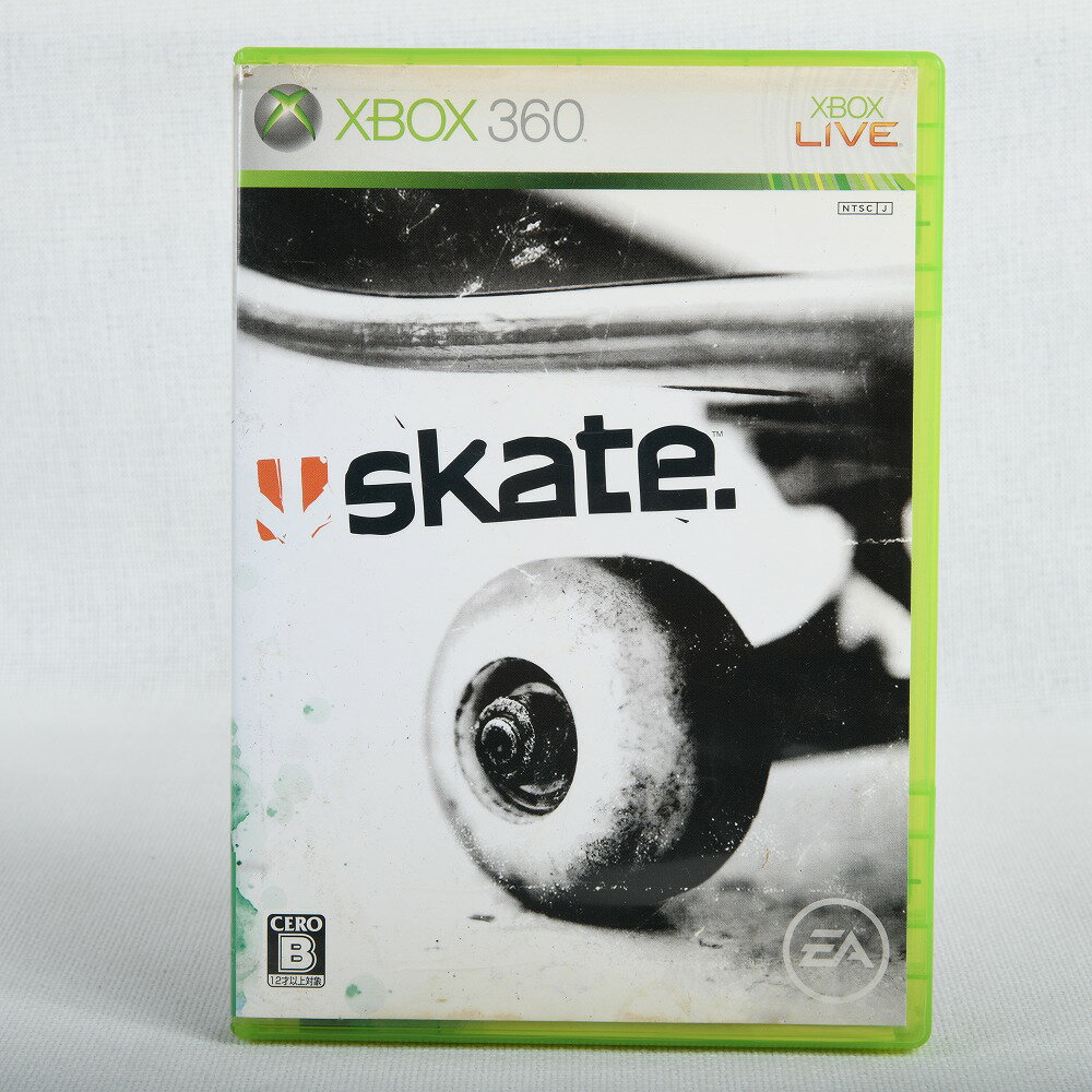 ☆商品詳細☆ 2008年にエレクトロニック・アーツ株式会社(EA) から発売されたXbox360用のスケートボードゲームです。 世界トップレベルのプロスケートボーダー (Danny Way、Mark Gonzales他)とスケートボードメーカ ー(DC、Nike SB、adidas他)の協力により、 Xbox360にスケートボードアクションゲームが登場。 『Skate』は「スケートボードシミュレーター」としてで はなく、「スケボーを楽しむ」という目的で開発されたゲームです。 プロみたいにスケボーがしたい! プロと同じトリックがしたい! プロを超えるトリックをキメたい! といったスケボーの持つ楽しさの全てを体験できます。 商品名　　：XBOX 360 Skate 発売年　　：2008年03月13日 メーカー　：エレクトロニック・アーツ株式会社 販売形態　：ディスク 対象年齢　：12歳以上 商品サイズ：縦約19cm 横約13.5cm 厚さ約1.5cm 重量　　　：112g 商品状態 店舗展示品です。 起動確認済みです。 中古品のため盤面に傷があります。 ケース等の状態は良好です。 ※出品時に確認はしていますが、小傷等見落としがある 　場合がございます。 その際はご容赦ください。 ※取扱商品について 　当店の取り扱う商品は、全て二次流通品を商品として出 　品しております。 　キズ、汚れなどのある商品であることをご理解、ご納得 　のうえでのご購入を検討願います。 　・商品の専門的な動作、接続や設置方法などのご質問、 　　お問い合わせには、お答えいたしかねます。 　・当店の出品商品（セット品、まとめて出品している商 　　品を含む）は、一点ずつの質問対応、部品、パーツ、 　　一部商品のみの取引対応は、応じいたしかねます。 　・当店の取り扱う商品におきましては、全品お客様自身 　　でのメンテナンスを前提にご購入を検討願います。 当店ではお客様都合による返金・交換は受け付けておりませんので、ご了承の上ご購入お願いします。 その他の場合は、ページ右下の「返品について」をご覧ください。 こちらの商品は日本郵便配送になります。配達時間が指定できませんので、ご了承下さい。