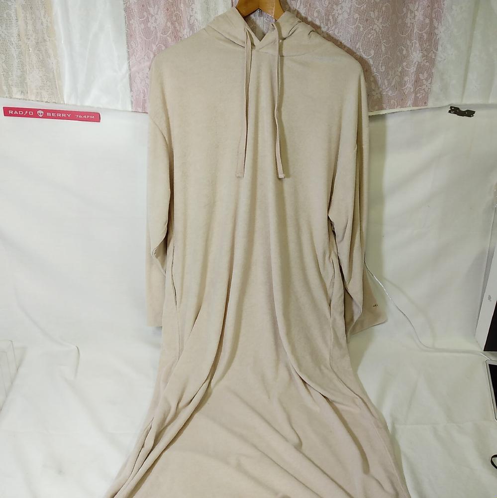 【未使用・長期保管品】ジェラート ピケ パイルフード付きドレス 送料無料 【レディース】 【フリーサイズ】 【カラー:037 BEG(ベージュ)】 【ジェラピケ...