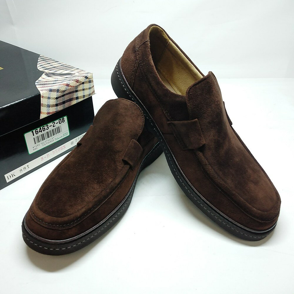 樂天商城 - 【未使用・長期保管品】DAKS LONDON ダックス スエード シューズ 25.5cm EEE 02-K626　送料無料　【靴】【スリッポン】【ローファー】【ブラウン】【軽量】【ファッション】【カジュアル】【モカシン】【天然皮革】【履きやすい】【シンプル】