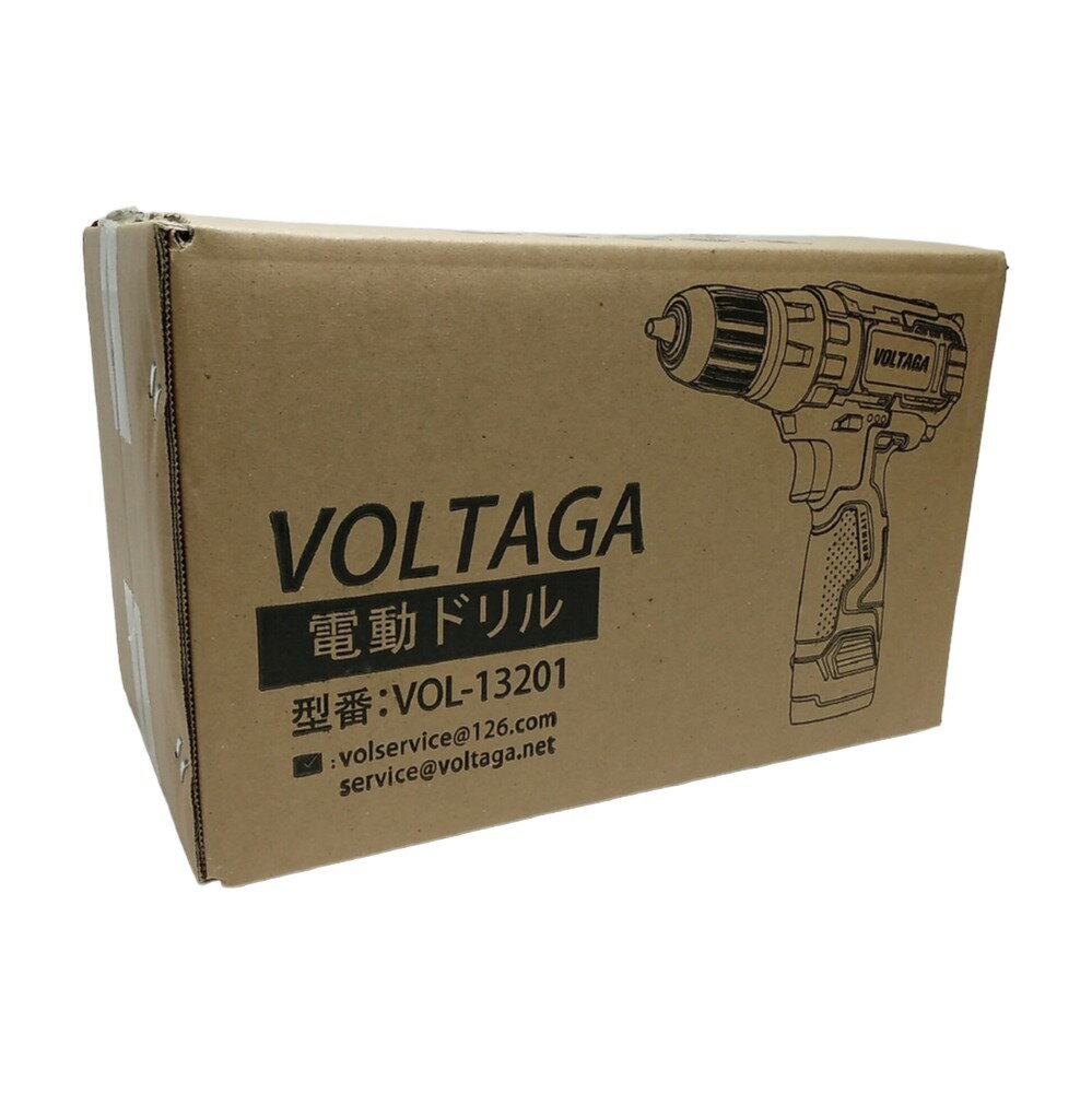 Rakuten - 【未開封・長期保管品】VOLTAGA(ボルタガ)　電動ドリル ドライバー VOL-13201　送料無料 　【中国製】 【コードレス】 【収納バッグ】 【取扱説明書】 【木材用ドリルビット×5】 【金属用ドリルビット×6】 【ビット延長アダプター×1】