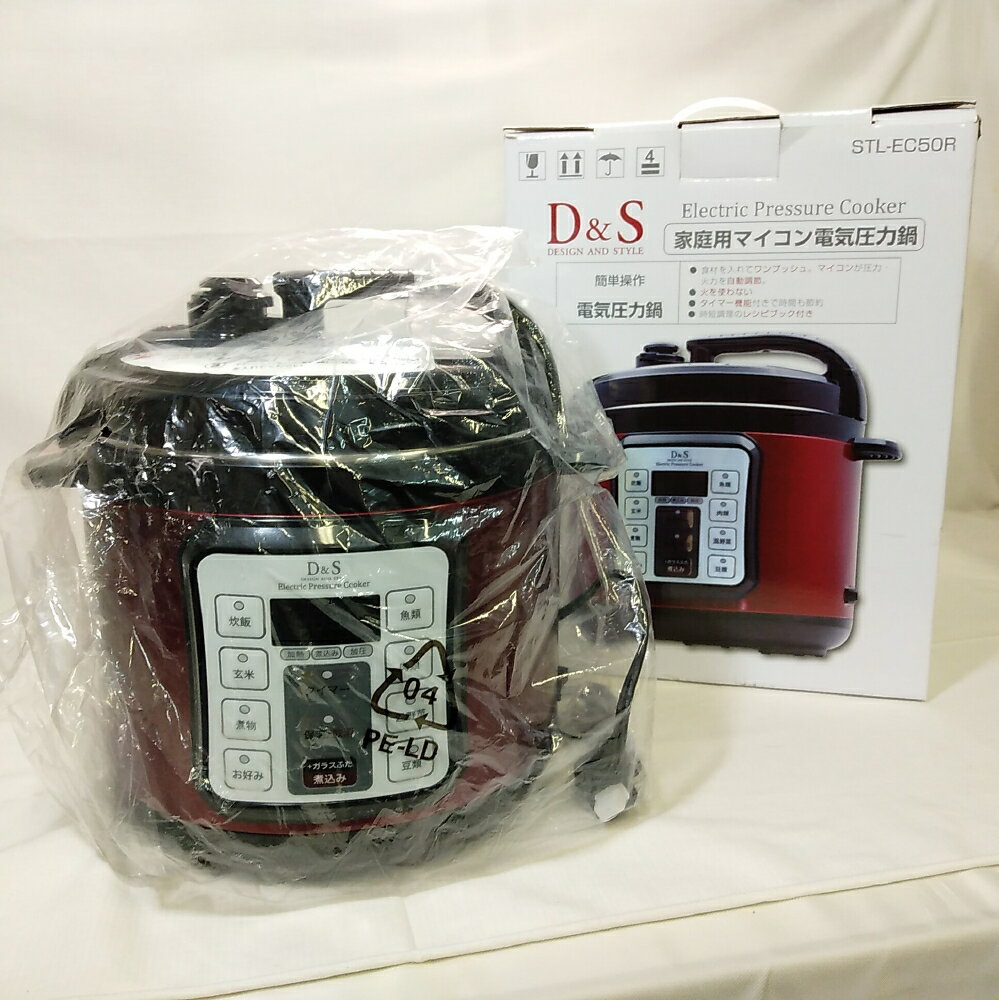 【未使用・長期保管品】D＆S 家庭用マイコン電気圧力鍋 4.0L STL-EC50R [レッド] 送料無料