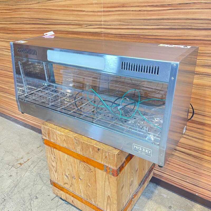 北海道 九州 沖縄 離島等追加送料有【中古】 ホットショーケース ニチワ NH-403 2018年製 単相100V 幅900×奥行300×高415mm (No.9849) 業務用 厨房機器