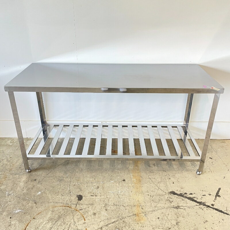 乐天商城 - 北海道・九州・沖縄・離島等追加送料有【中古】 業務用 ステンレス 作業台 幅1500×奥行600×高800mm (No.a088) 厨房機器