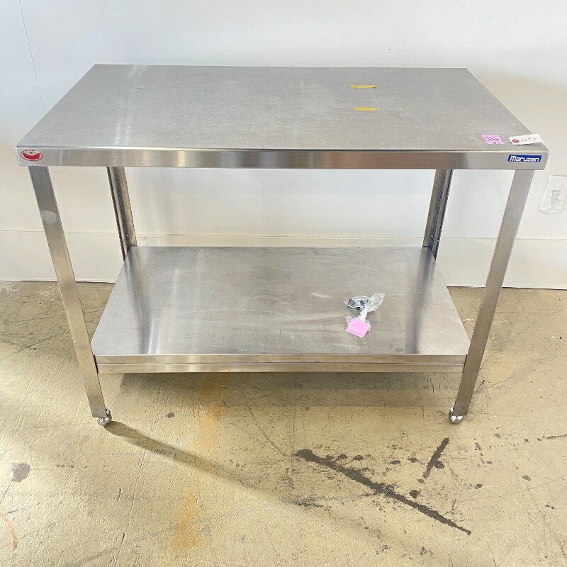 Rakuten - 北海道・九州・沖縄・離島等追加送料有【中古】 業務用 ステンレス 三方枠作業台 棚付 幅1020×奥行600×高800mm (a093) 厨房機器