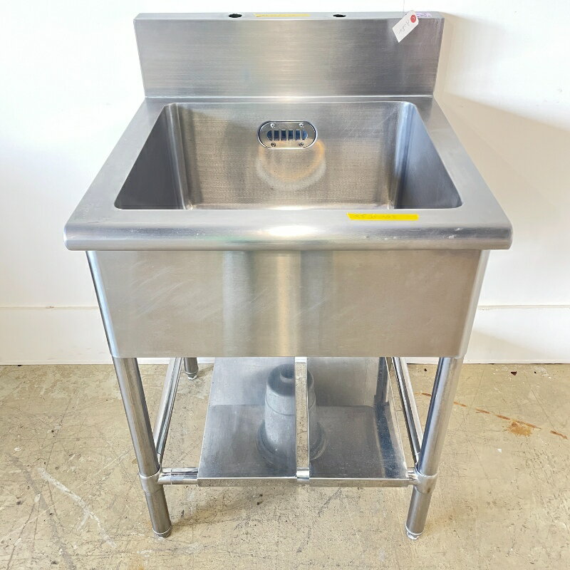 乐天商城 - 北海道・九州・沖縄・離島等追加送料有【中古】 業務用 ステンレス 1槽シンク BG付 幅600×奥行600×高800mm (No.a282) 厨房機器