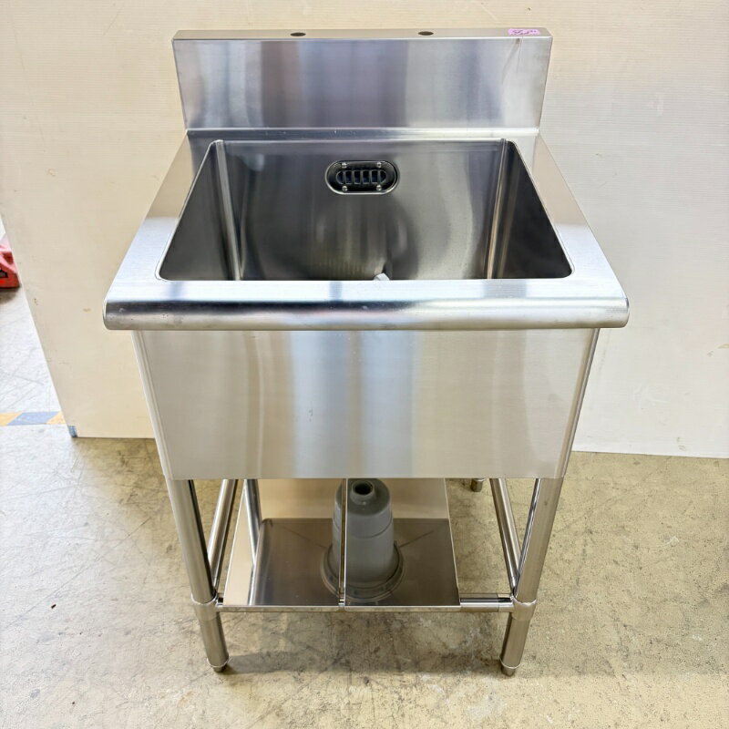 乐天商城 - 一部地域別途送料有【中古】 業務用 ステンレス 1槽シンク BG付 幅600×奥行600×高850mm (No.a503) 厨房機器