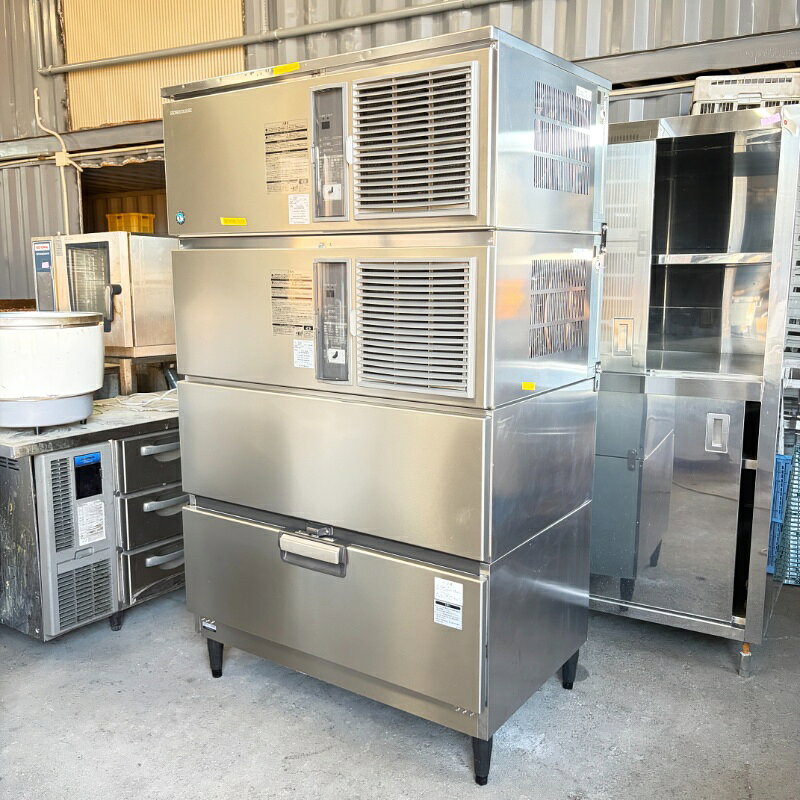 ■商品情報 商品名　　製氷機 メーカー　ホシザキ 型式　　　IM-460DN-STN 年式　　　2023年製 外形寸法　幅1080×奥行710×高さ1835(mm) 電源　　　三相200V 50/60Hz×2 消費電力　1040/1200W 冷媒ガス　R404A 重量　　　198kg 製氷能力　約420/460kg/日(室温20℃ 水温15℃ 50/60Hz)、約380/410kg/日(室温30℃ 水温25℃ 50/60Hz) 貯氷量　　最大ストック量 約190kg(自然落下時 約170kg) 氷の形状　約28×28×32mm 特記事項　※使用に伴うキズ、スレ、汚れあり 保証期間　納品日より3ヶ月（※離島など一部地域は対象外） 送料区分　超大型商品のため別途送料お見積り※超大型商品となりますので地域は関係なく運賃別途お見積りとなります。最終運賃はご注文確定後、メールにてご案内させていただきます。 注意事項×個人様宛はお受けできません！必ず配送先の住所に存在する屋号・法人名をご記入ください。配送先住所がどちらにも一致しない場合別途運賃をご請求させて頂きます。×必ず別途運賃が発生します！※超大型商品となりますので地域は関係なく運賃別途お見積りとなります。ご注文確定後、運賃をお見積りしてメールにてご連絡致します。×こちらの商品は1点ものです！※実店舗と在庫を共有しているため、在庫数にズレが生じている場合がございます。予めご理解の上ご注文くださいませ。在庫の有無についてはお気軽にお問い合わせください。