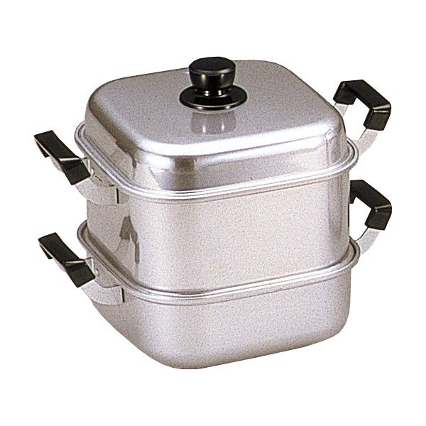 蒸し器 アルミ 角蒸 一重 26cm 【メーカー直送】
