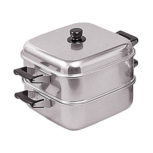 蒸し器 アルミ 角蒸 (大型) 一重 28cm 【メーカー直送】