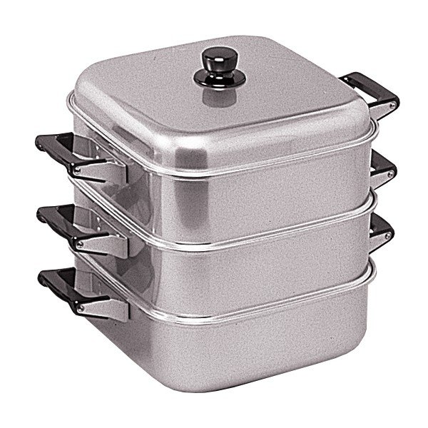 蒸し器 アルミ 角蒸 (大型) 二重 28cm 【メーカー直送】