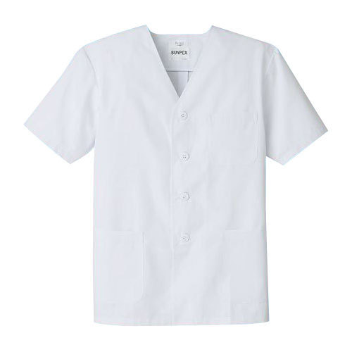 Rakuten - 抗菌 男性用調理衣 半袖 M ホワイト FA-322 【メーカー直送】