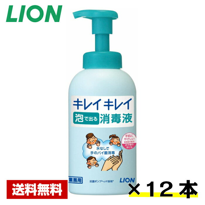 【送料無料】 手指消毒剤 キレイキレイ 薬用 泡で出る消毒液 550mL×12本 ライオン ケース販売