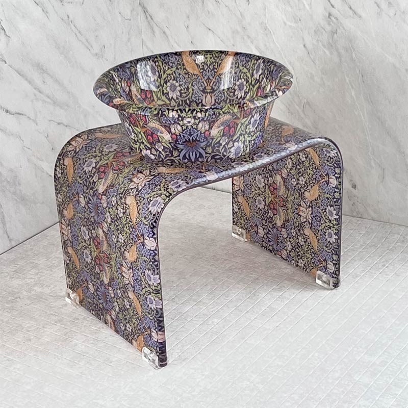 洗面器 バスチェア S セット おしゃれ アクリルバスチェア&洗面器セット アクリル 深型ボウル 椅子 バスボウル イス お風呂 風呂桶 バード&ストロベリー ...