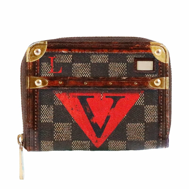 【中古】ルイヴィトン 小銭入れ ダミエ トランクタイム ジッピー コインパース メンズ レディース M52745 Louis vuitton