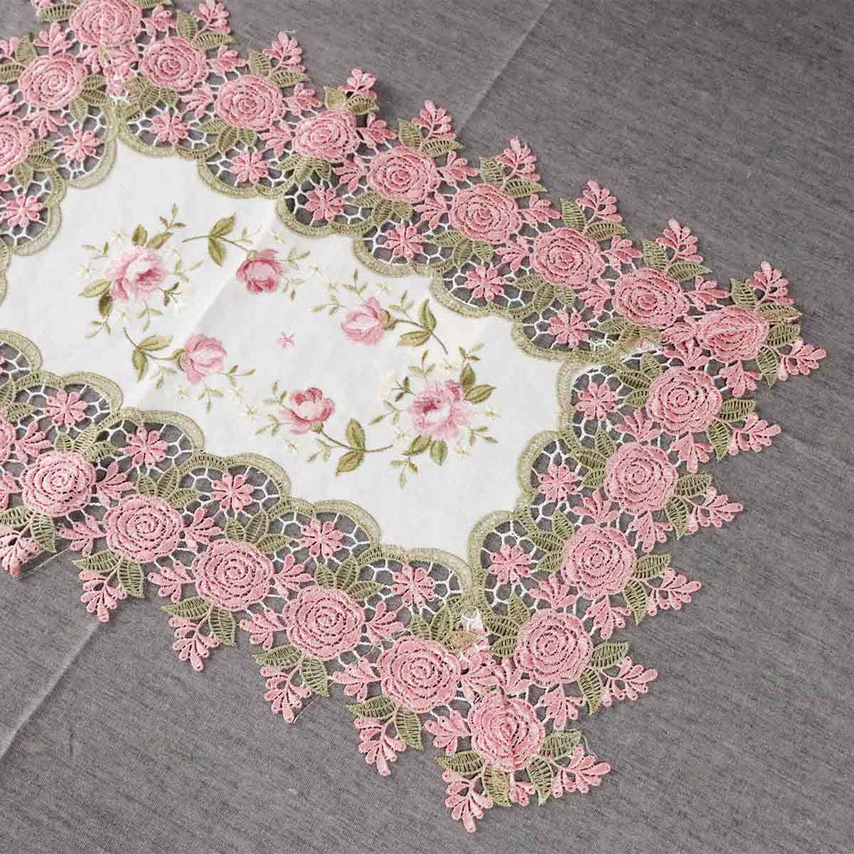 テーブルセンター レース イングリッシュレース 77888 テーブルランナー おしゃれ トップクロス M 花柄 刺繍 姫系 テーブルインテリア 50×35cm