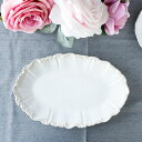 プレート 皿 ノブレス オーバルプレート カレー皿 盛り付け皿 大皿 おしゃれ 陶器 オフホワイト かわいい HARMONIER