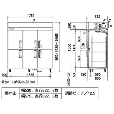 新品 パナソニック 　業務用冷蔵庫　タテ型　SRR-K18836ドアタイプ　インバーター制御幅1785×奥行800×高さ1950(mm)【　業務用 冷蔵庫　】【　パナソニック 冷蔵庫　】【　厨房機器　】