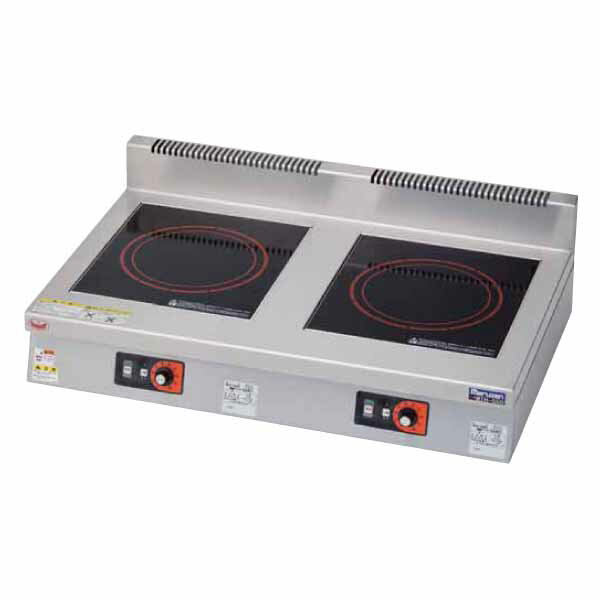【新品・安心2年保証】IHクリーンコンロ 標準プレート(単機能2口タイプ) インジケーター搭載 幅900×奥行600×高さ170(mm) MIH-S33D マルゼン