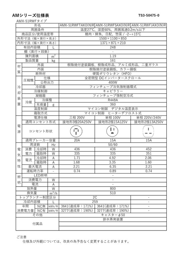 【新品】インバーター制御アイランドショーケース 冷蔵タイプ 幅1500×奥行1100×高さ850(mm) AMX-51RWFSAXOR (旧型番 IMX-55RWFSAX) フクシマガリレイ (福島工業)